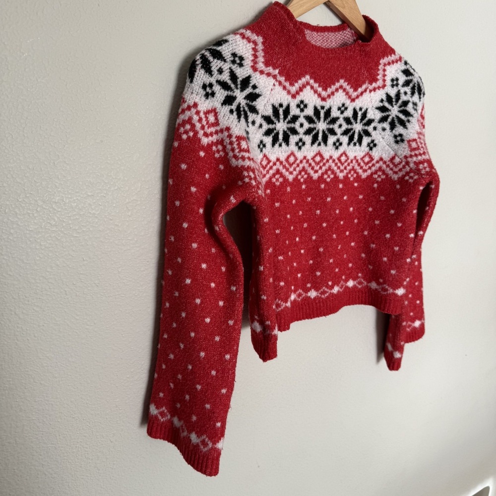 No Boundaries Oversized XXS Nordic Snowflake Holiday Pullover Sweater Ski Winter - Picture 12 of 16